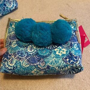 NWT Lilly Pulitzer pom pom zippered pouch